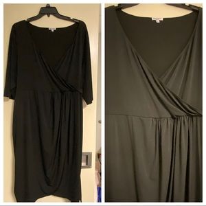 Kiyonna Black Faux Wrap Dress (Size 4 4x)